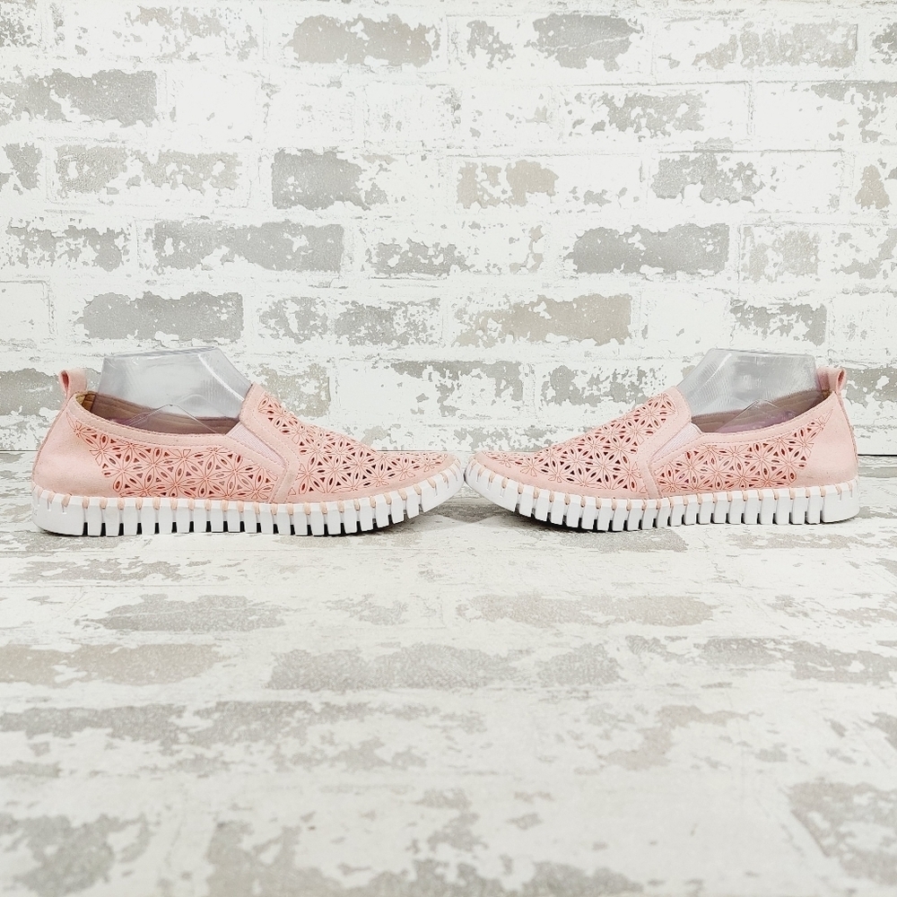 New Ilse Jacobsen Tulips ADOBE ROSE Leather Cut Out Flat Sneakers W436 - Picture 7 of 11